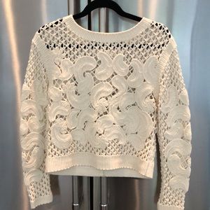 Off-white Lace Carlisle Per Se Sweater Size S